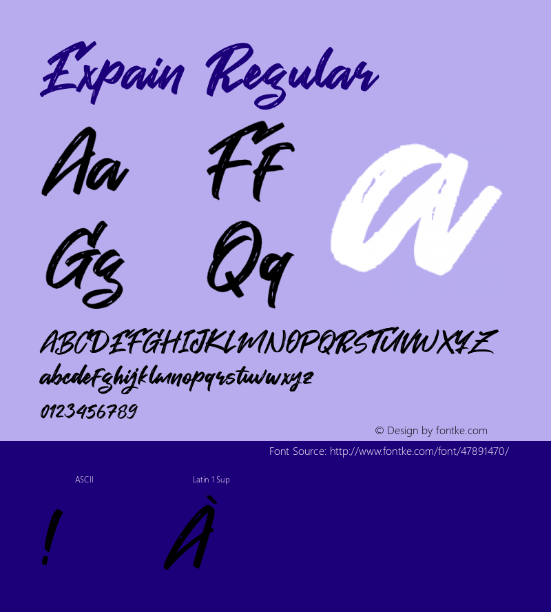 Expain Version 1.000 Font Sample