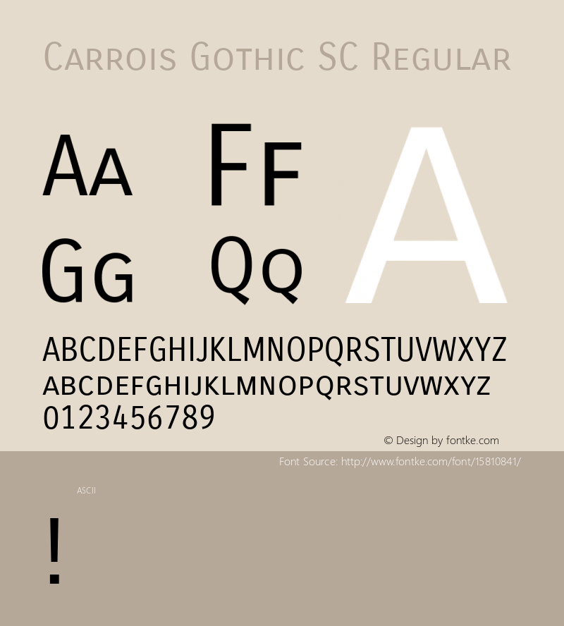 Carrois Gothic SC Regular Version 1.001; ttfautohint (v1.4.1) Font Sample