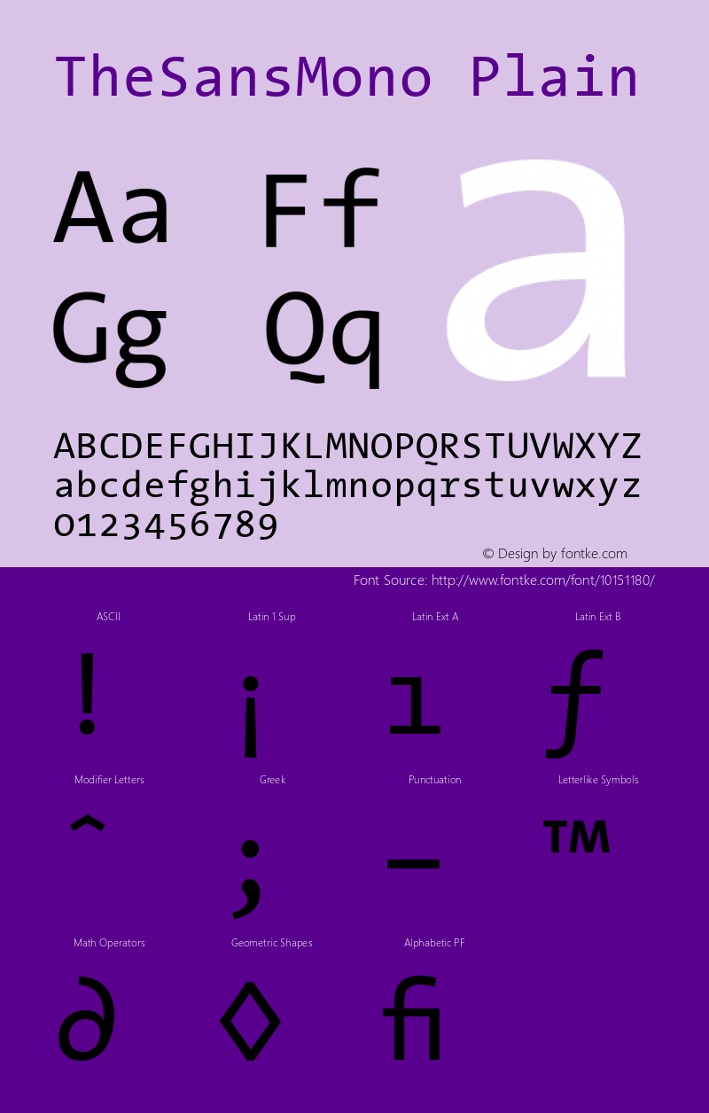 TheSansMono Plain Version 001.000 Font Sample