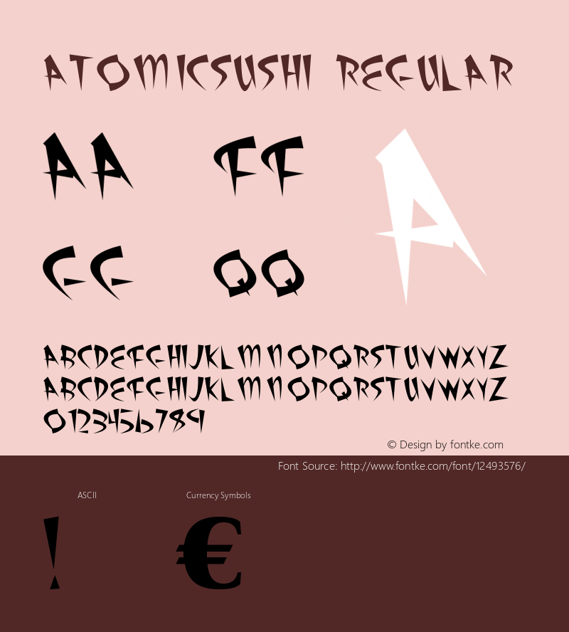 AtomicSushi Regular OTF 1.0;PS 001.000;Core 116;AOCM 1.0 28 Font Sample