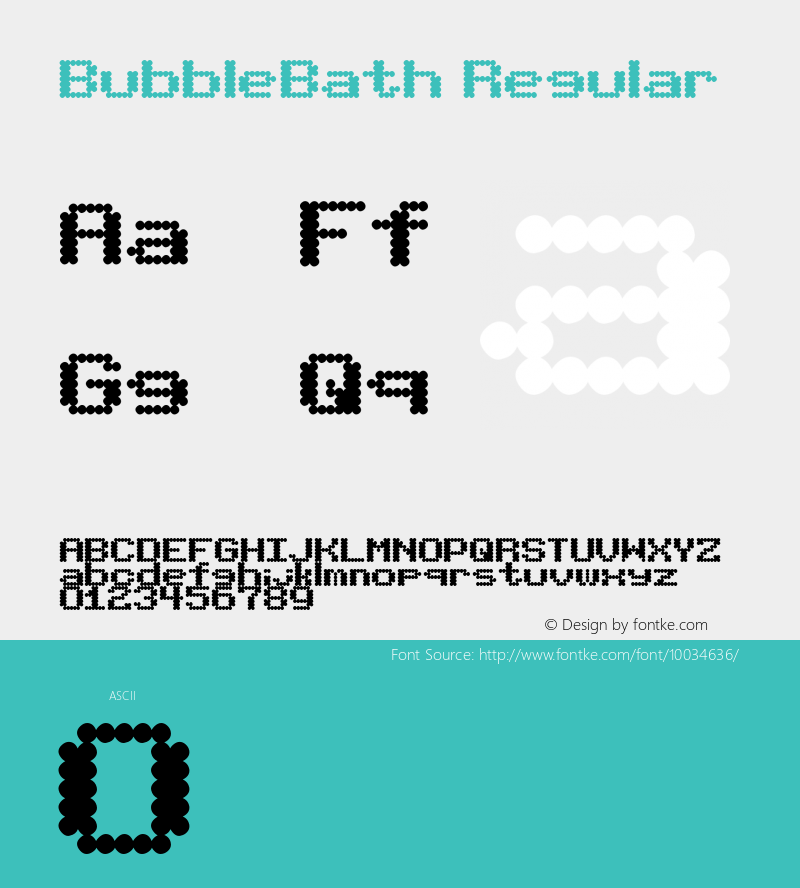 BubbleBath Regular www.pizzadude.cjb.net Font Sample