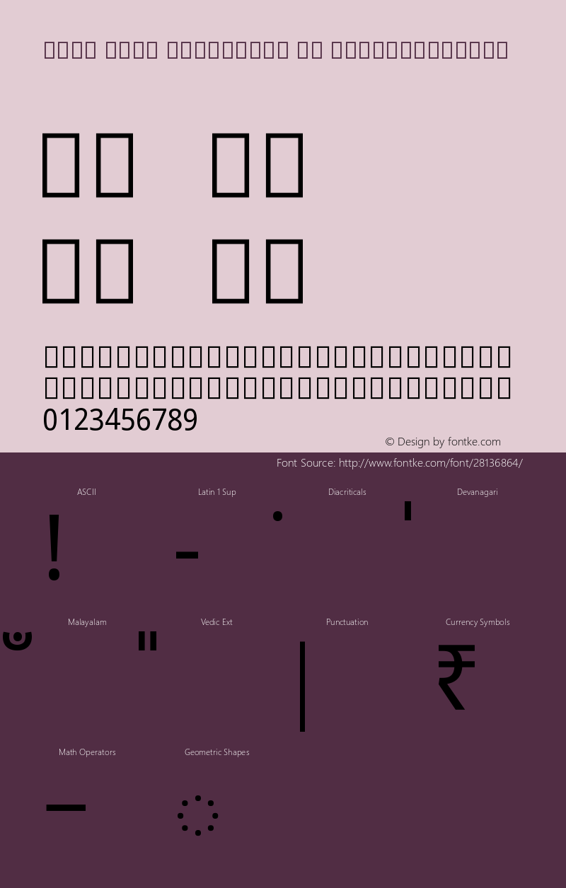 Noto Sans Malayalam UI SemiCondensed Version 2.000 Font Sample