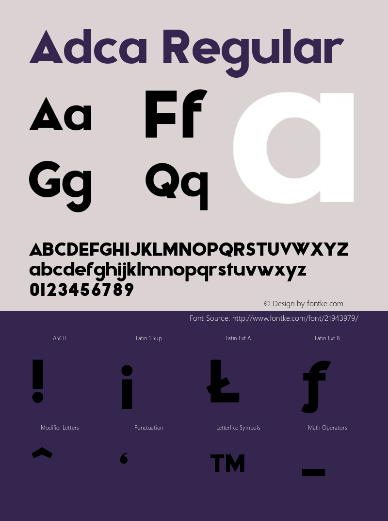 Adca Version 1.000 Font Sample