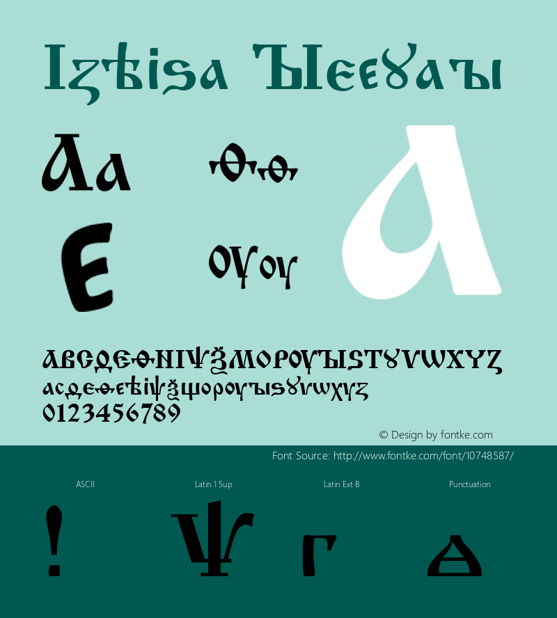 Izhitsa Regular 001.000 Font Sample