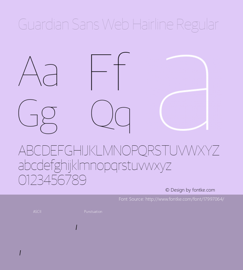 Guardian Sans Web Hairline Regular Version 001.002 2009 Font Sample