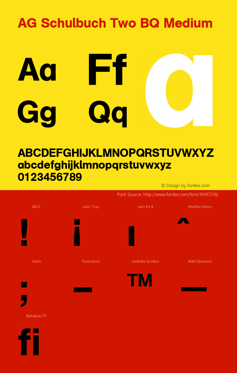 AG Schulbuch Two BQ Medium Version 001.000 Font Sample