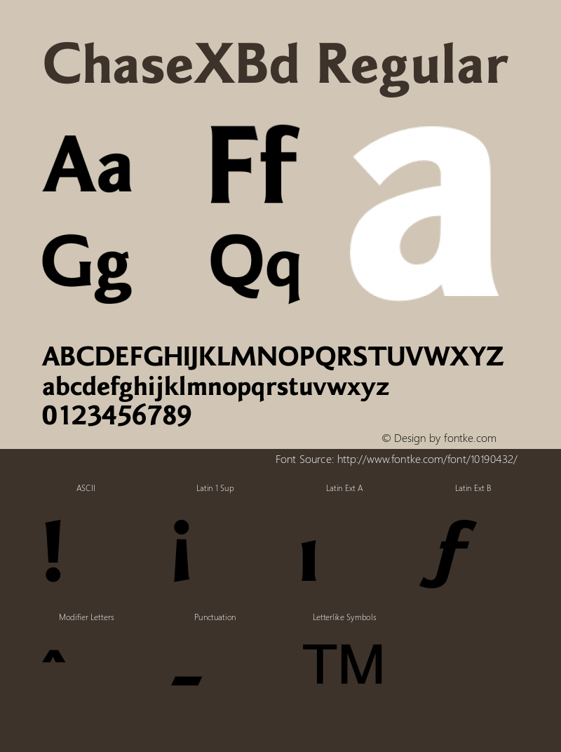 ChaseXBd Regular v1.0ﾧ Font Sample