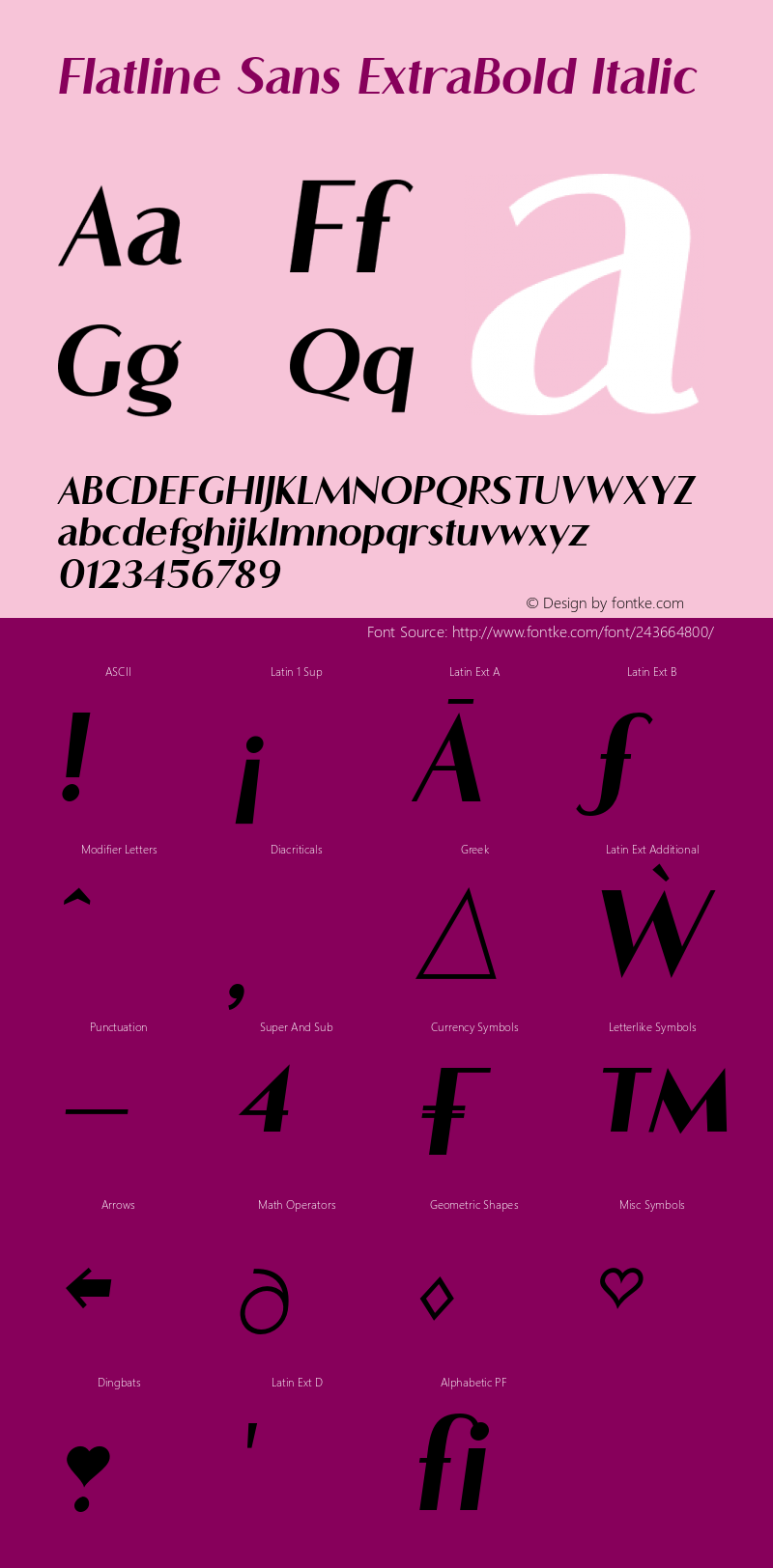 Flatline Sans ExtraBold Italic Version 2.000 | FøM Fix图片样张