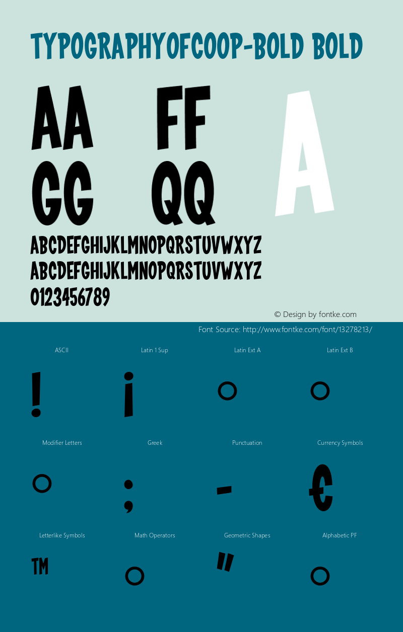 TypographyofCoop-Bold Bold Version 3.001;PS 001.000;hotconv 1.0.38 Font Sample