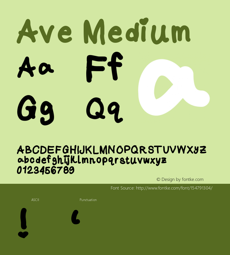 Ave Version 001.000 Font Sample