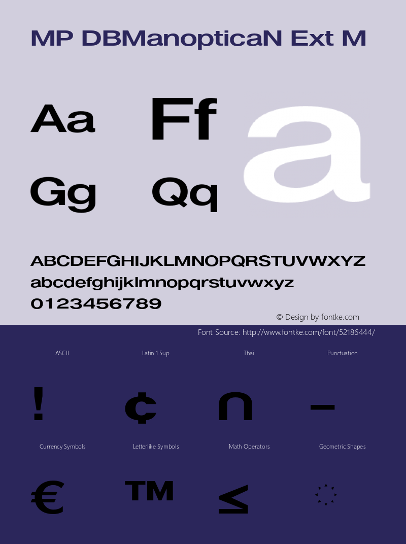 MPDBManopticaNExt-M Version 3.201 Font Sample