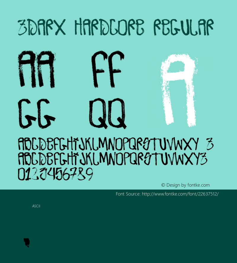 Zdarx Hardcore Version 1.03; Mai 20, 2003 Font Sample