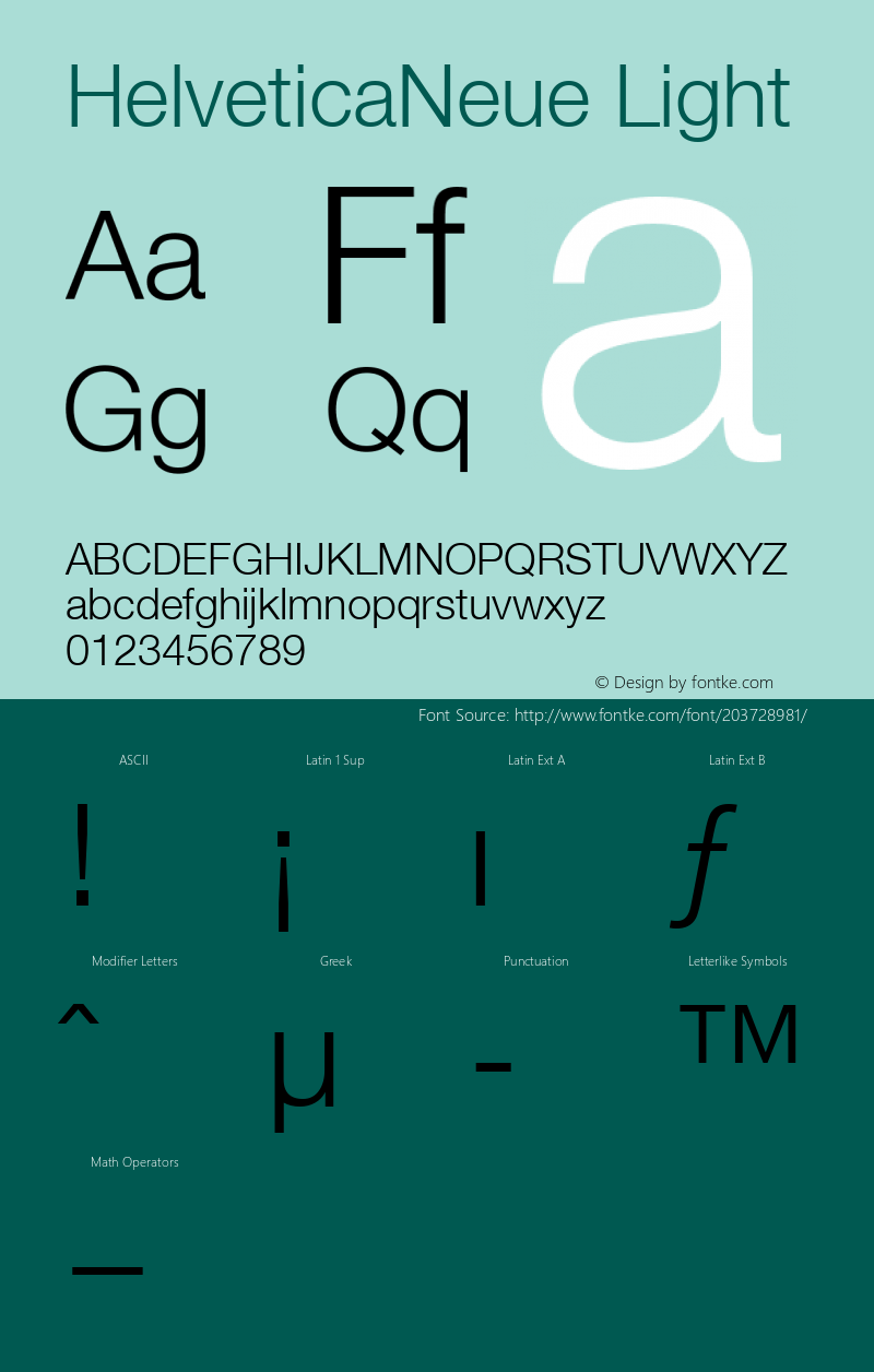 HelveticaNeue Light Macromedia Fontographer 4.1.4 2008.1.14图片样张