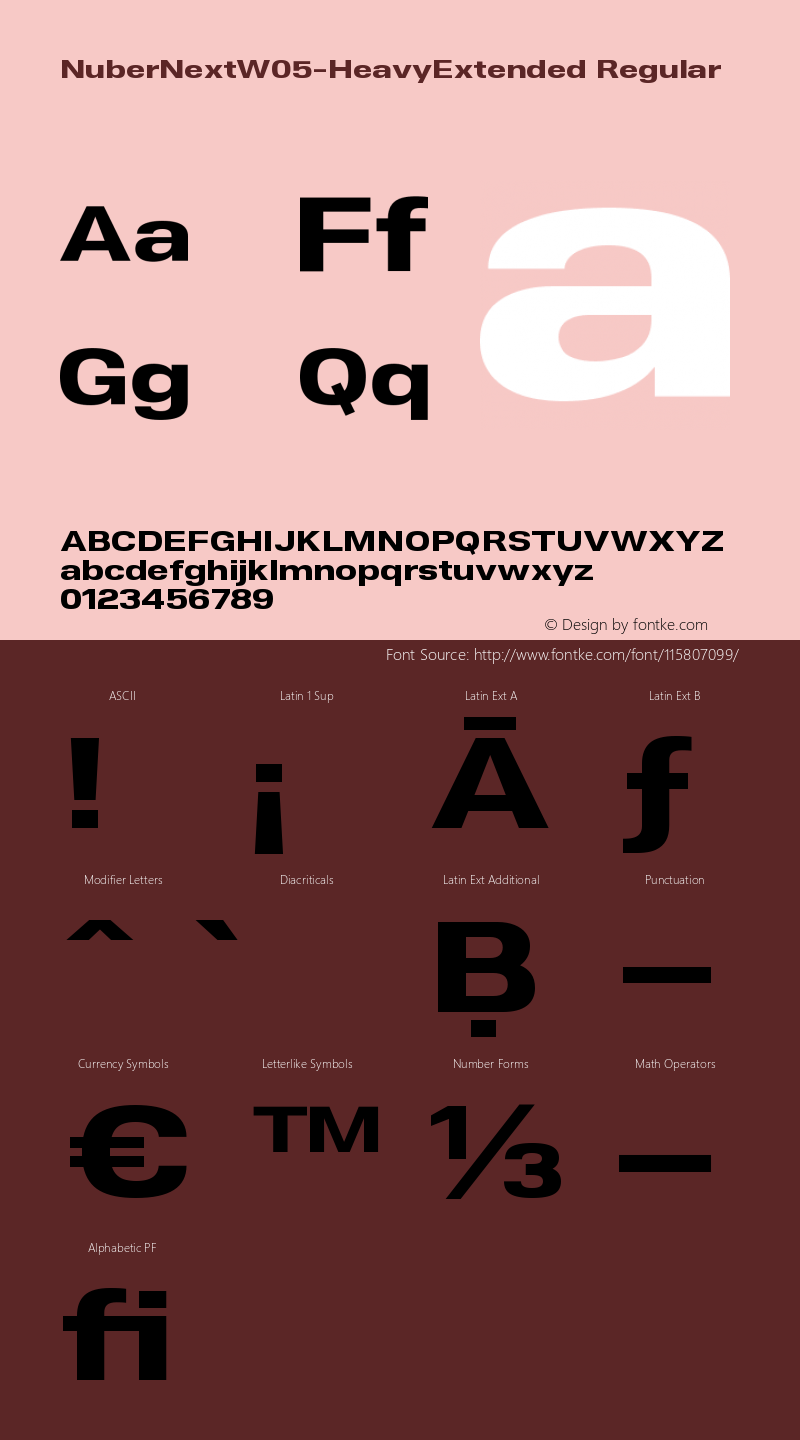 NuberNext W05 Heavy Extended Version 1.00 Font Sample