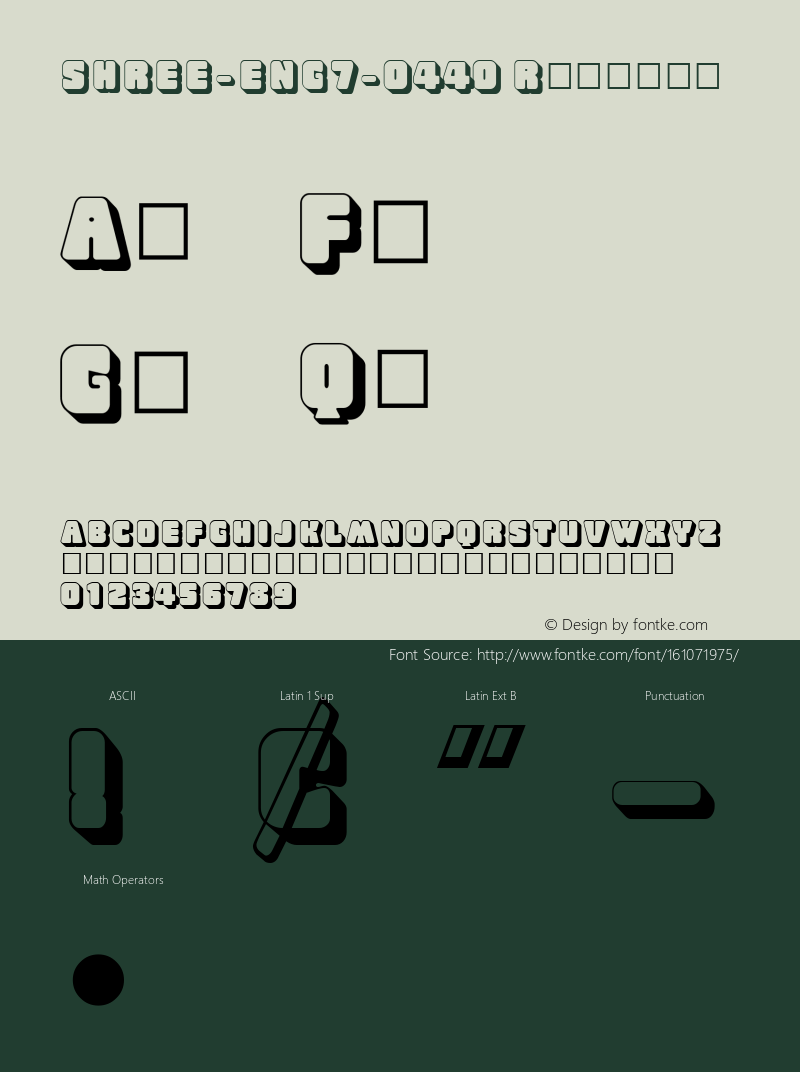 SHREE-ENG7-0440 Version 1.10 6-7-2019 Font Sample