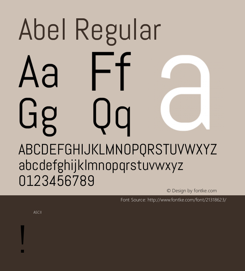 Abel Regular  Font Sample