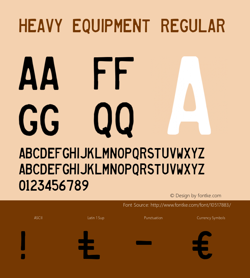 Heavy Equipment Regular Version 001.000 Font Sample