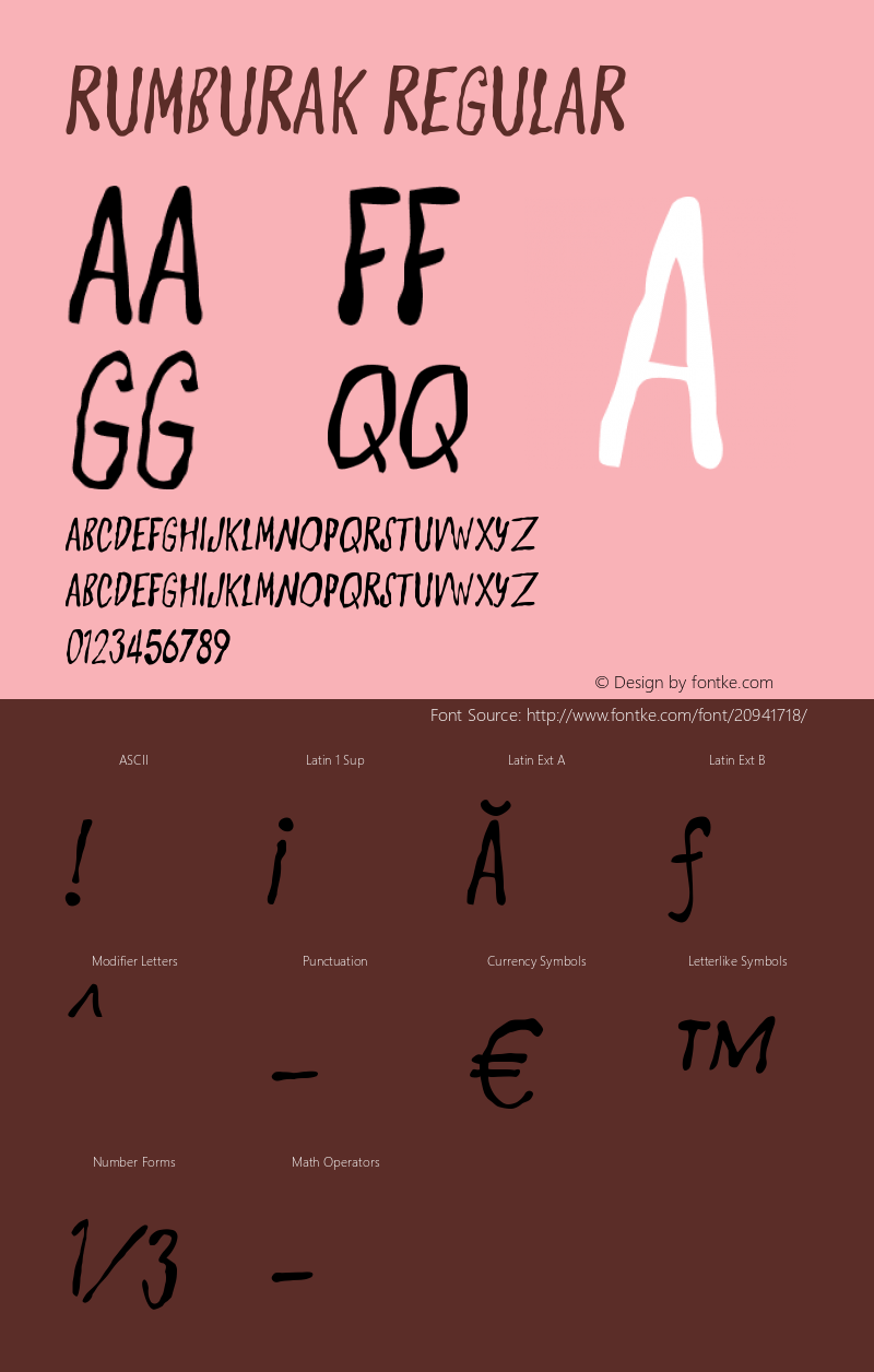 Rumburak Version 1.000 2012 initial release Font Sample