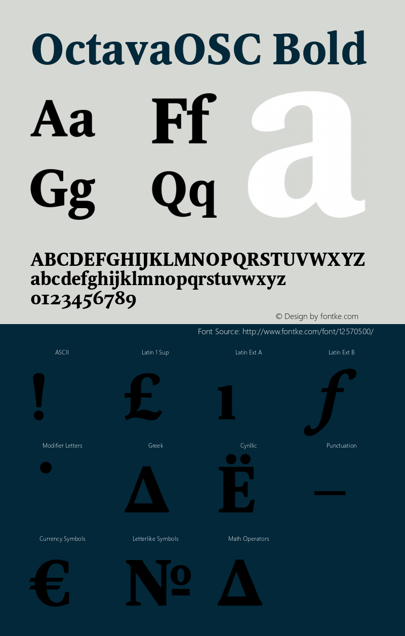 OctavaOSC Bold OTF 1.0;PS 001.000;Core 116;AOCW 1.0 161 Font Sample