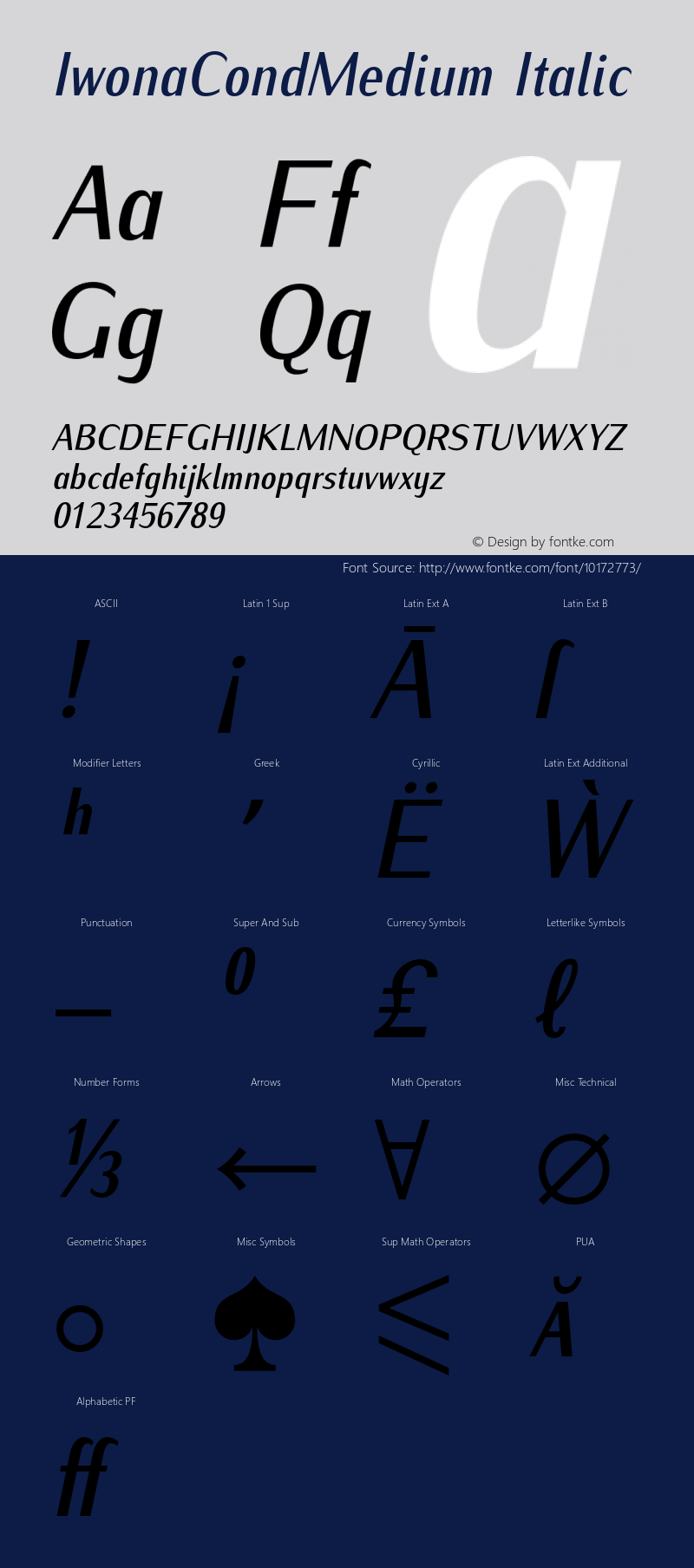 IwonaCondMedium Italic Version 1.011;PS 0.98;Core 1.0.38;makeotf.lib1.6.5960 Font Sample