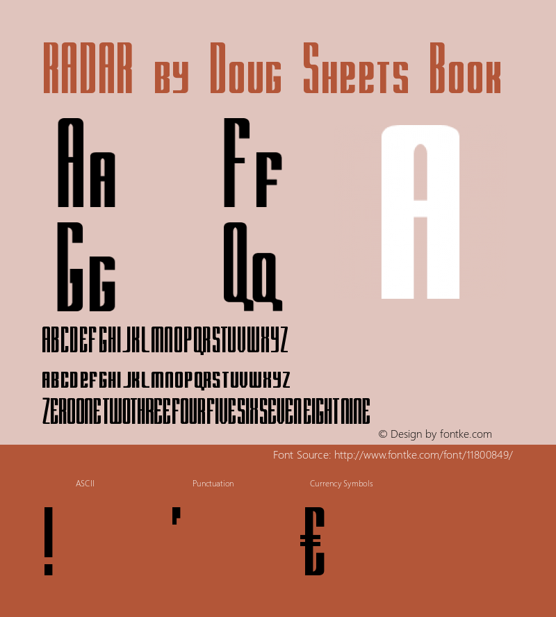 RADAR by Doug Sheets Book Version 1.0 Font Sample