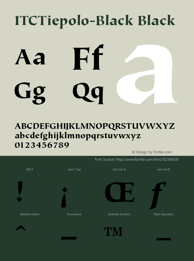 ITCTiepolo-Black Black Version 1.00 Font Sample