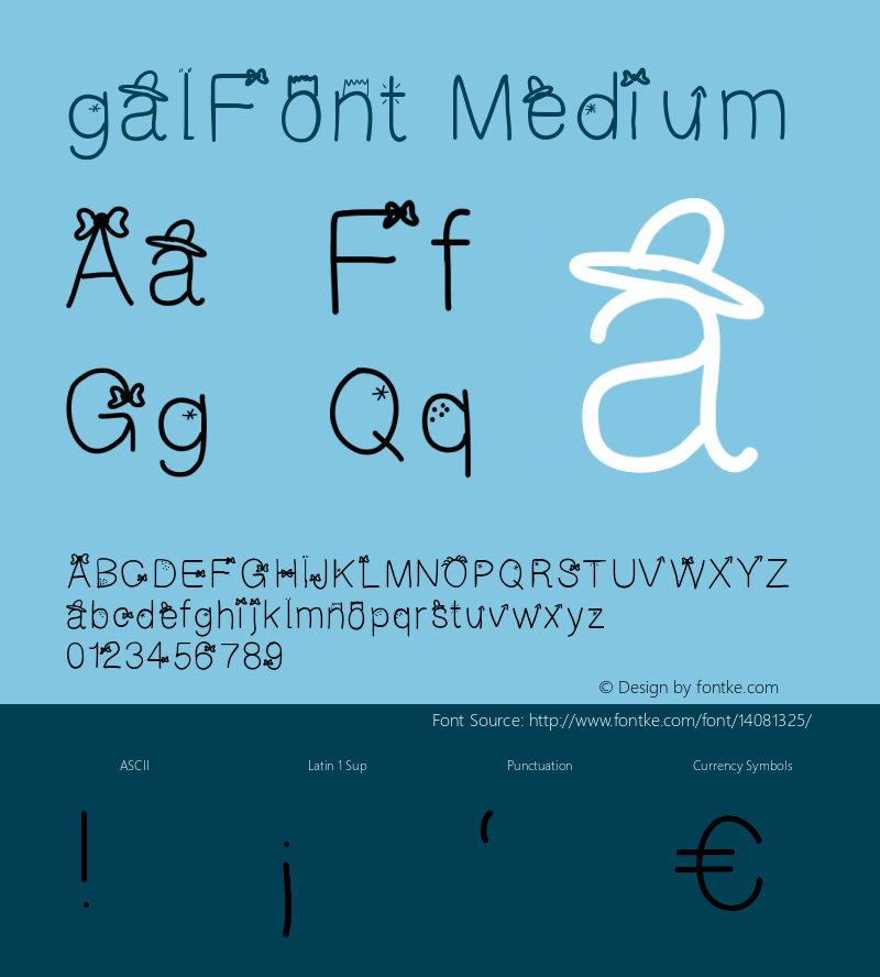 galFont Medium Version 001.000 Font Sample