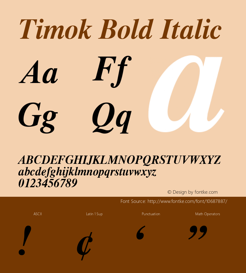 Timok Bold Italic 1.0 Wed Jul 16 14:55:09 1997 Font Sample