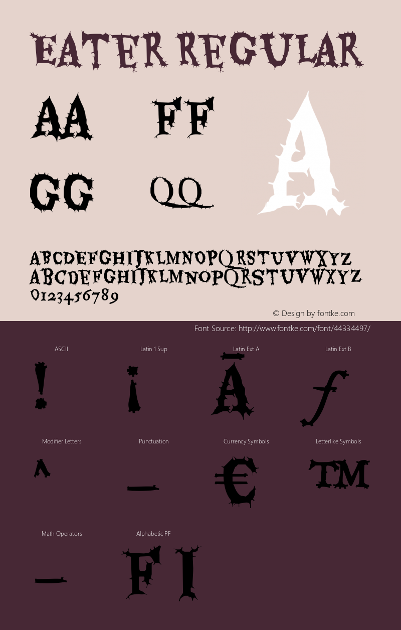 Eater Version 001.002 Font Sample