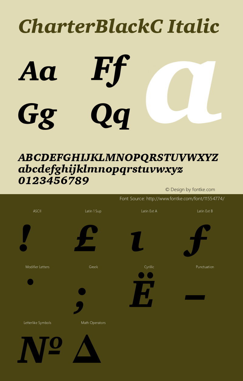 CharterBlackC Italic Version 001.000 Font Sample