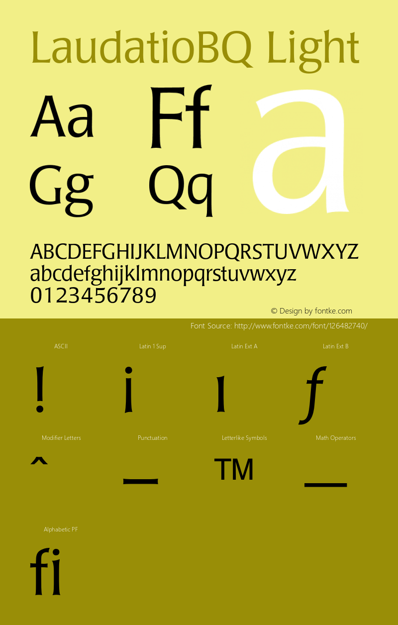 LaudatioBQ-Light 001.001 Font Sample