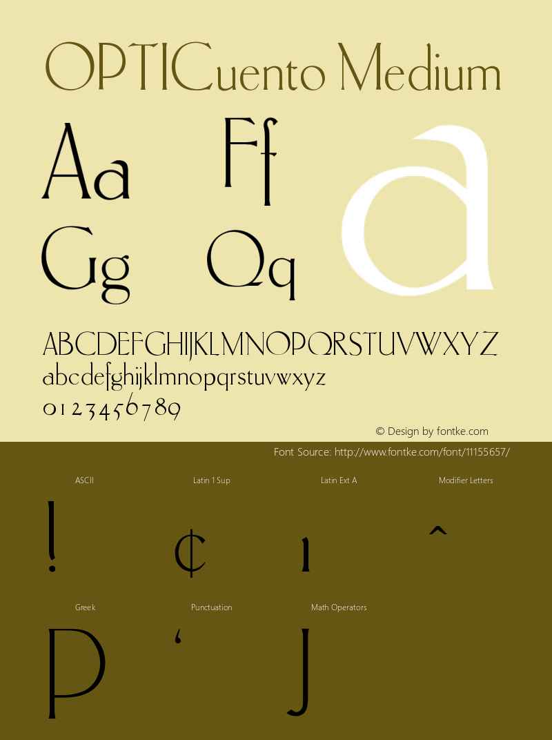 OPTICuento Medium Version 001.000 Font Sample