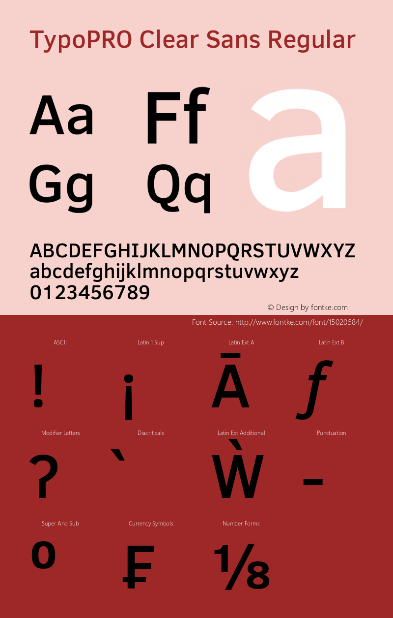 TypoPRO Clear Sans Regular Version 1.00 Font Sample