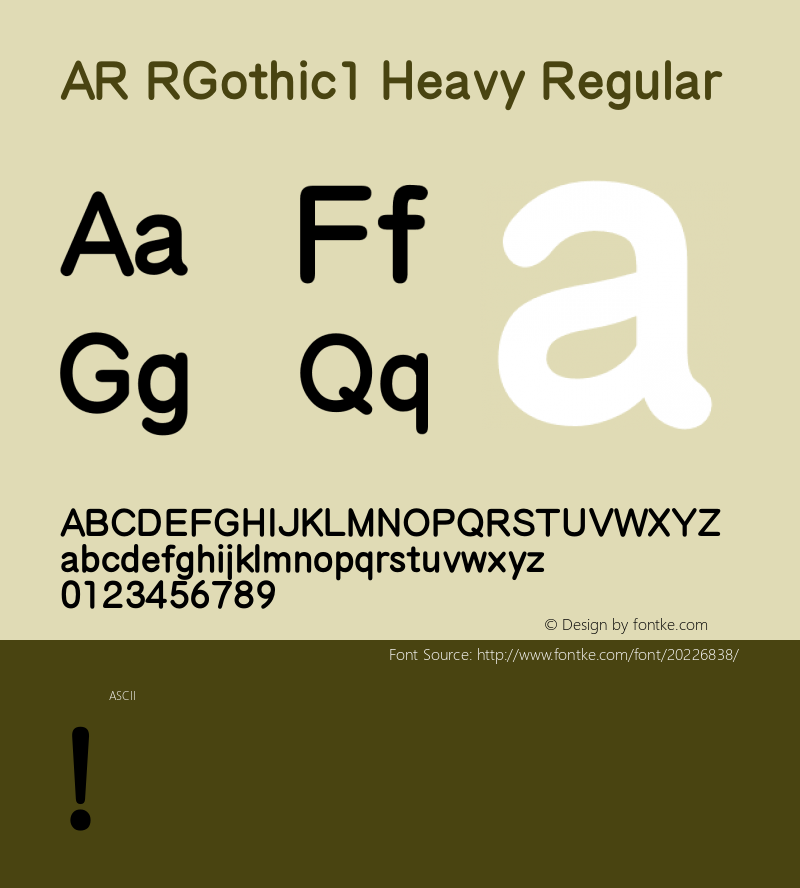 AR RGothic1 Heavy Version 2.001;PS 001.001;hotconv 1.0.38 Font Sample