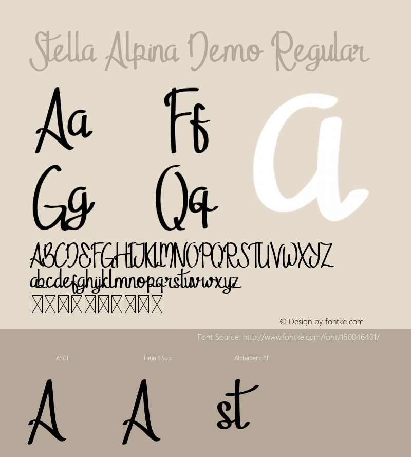 Stella Alpina Demo Version 1.002;Fontself Maker 3.1.2 Font Sample