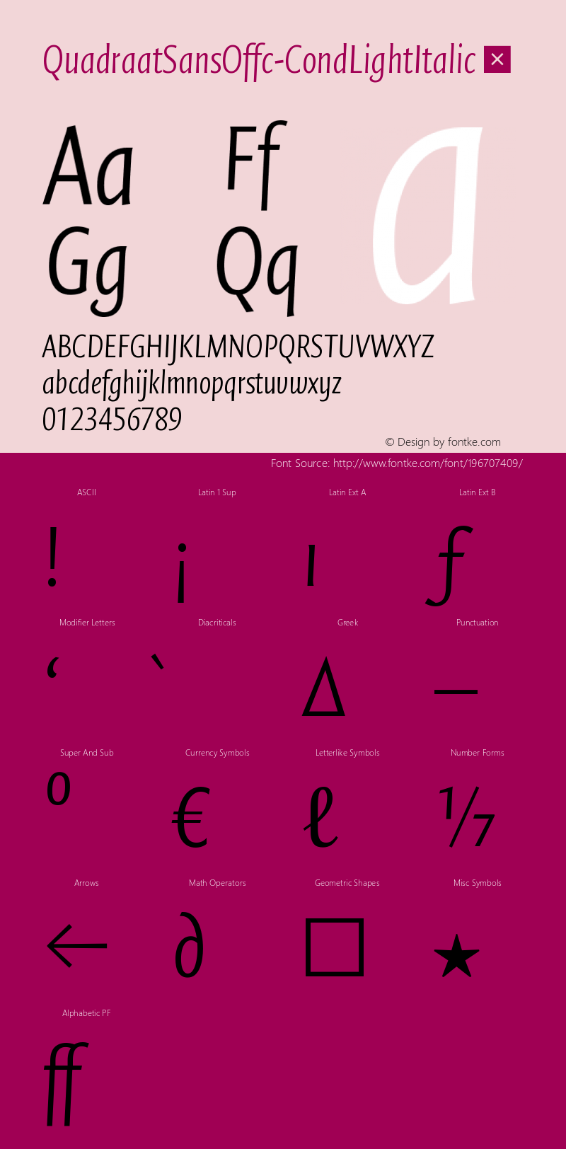 ☞Quadraat Sans Offc Cond Light Italic Version 7.504; 2011; Build 1022; ttfautohint (v1.5);com.myfonts.easy.fontfont.ff-quadraat-sans.offc-condensed-light-italic.wfkit2.version.3YVQ图片样张