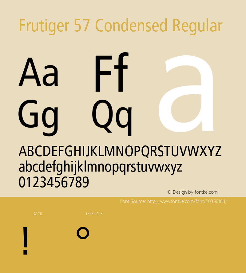 Frutiger-Cn 002.000 Font Sample