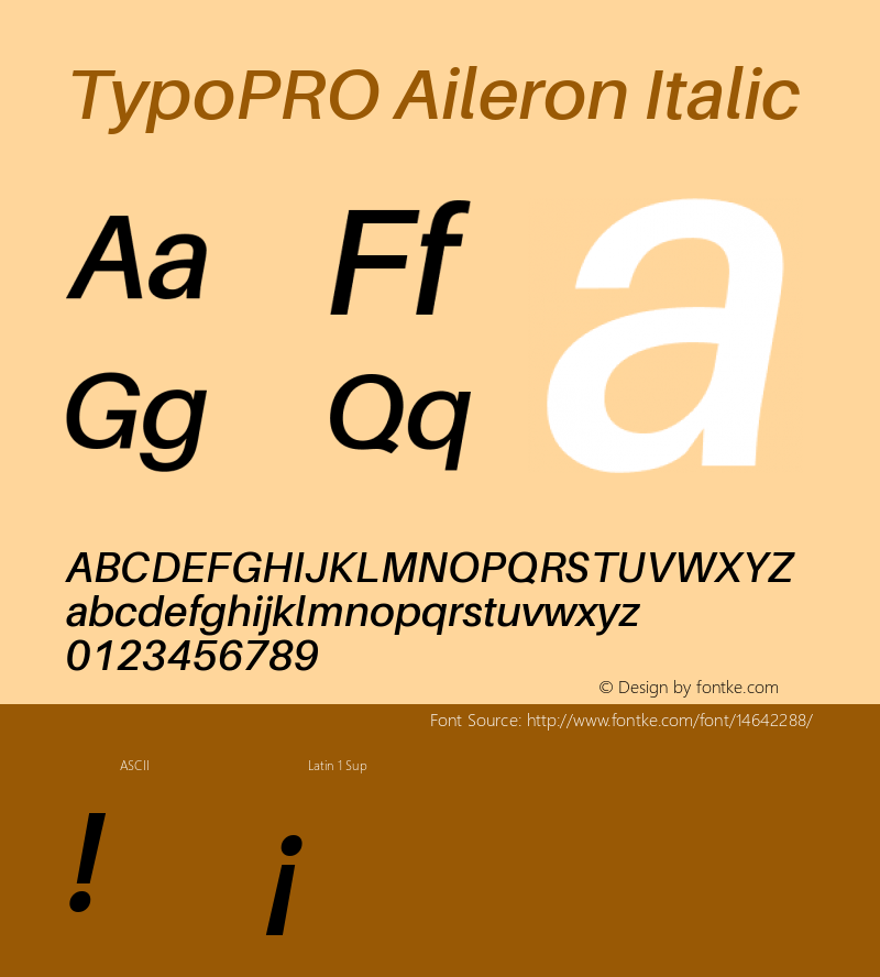 TypoPRO Aileron Italic Version 1.000;PS 001.000;hotconv 1.0.70;makeotf.lib2.5.58329 Font Sample