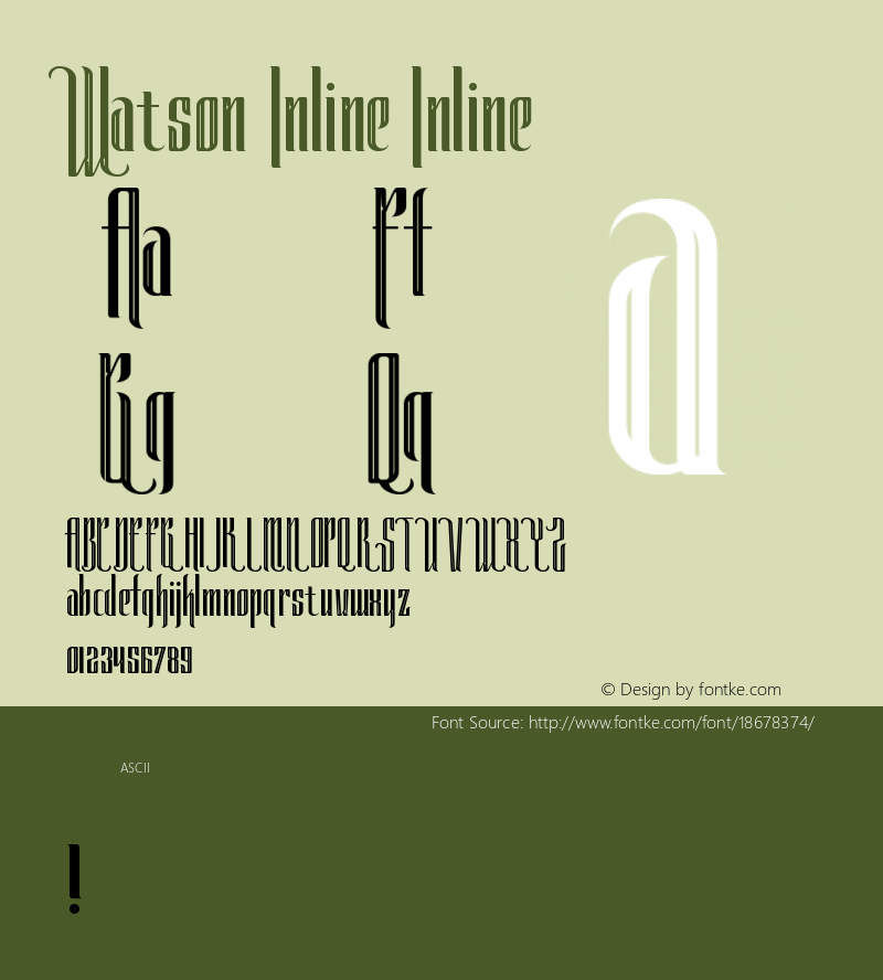 Watson Inline Inline Version 1.000 Font Sample