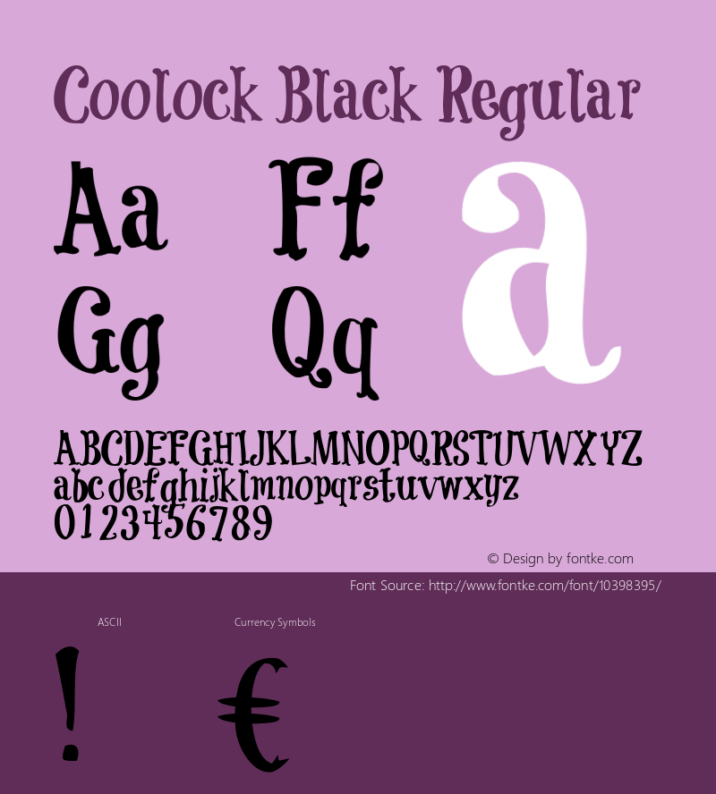 Coolock Black Regular Version 1.000;PS 001.001;hotconv 1.0.56 Font Sample