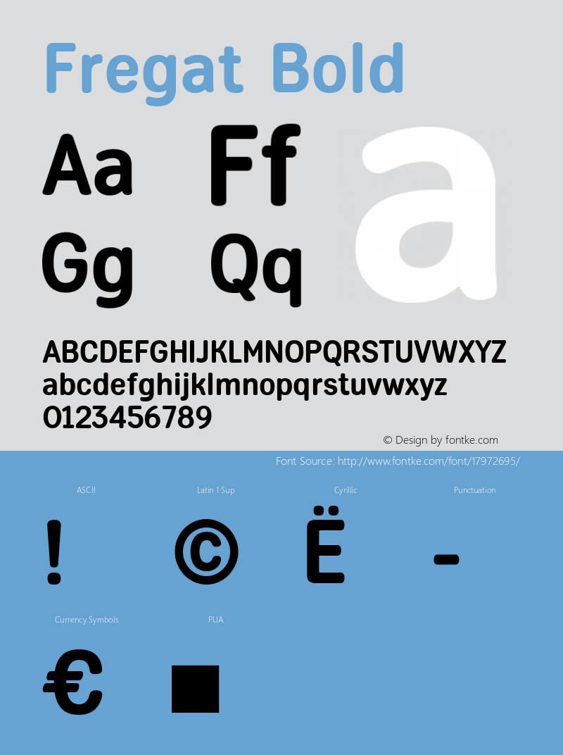 Fregat Bold Version 1.000 2008 initial release Font Sample