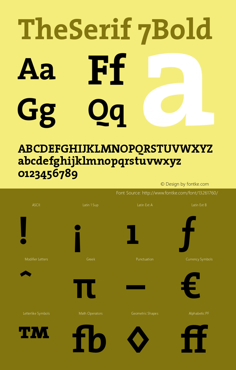 TheSerif 7Bold Version 1.0 Font Sample