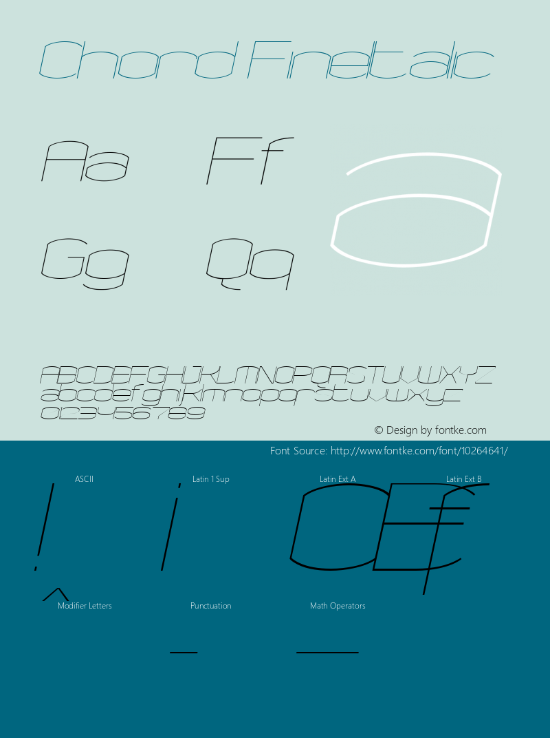 Chord FineItalic Macromedia Fontographer 4.1 6/10/01 Font Sample