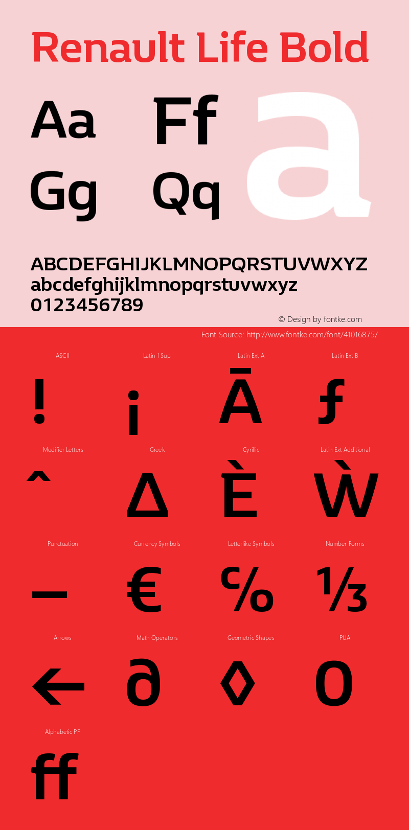 RenaultLife-Bold Version 1.000 Font Sample