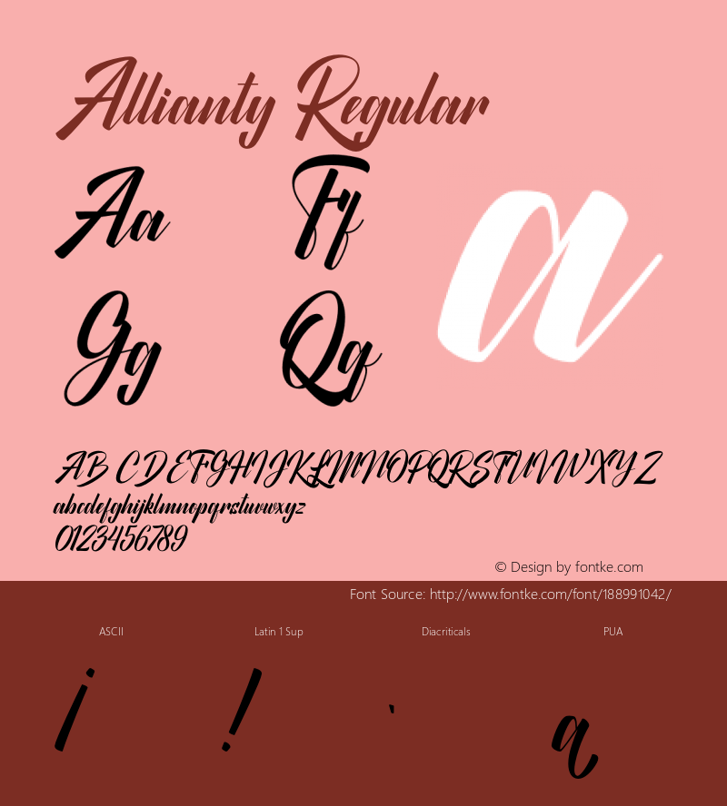 Allianty Version 1.00;November 30, 2021;FontCreator 13.0.0.2641 64-bit图片样张