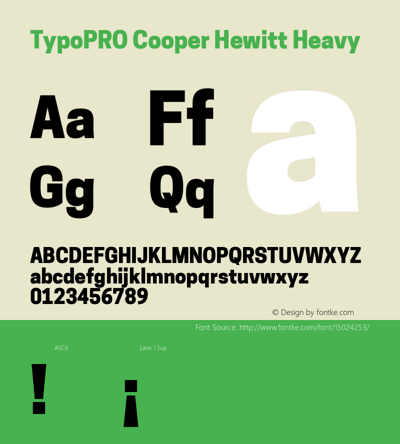 TypoPRO Cooper Hewitt Heavy 1.000 Font Sample