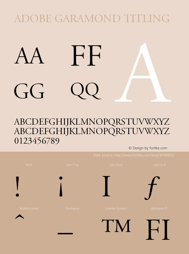 Adobe Garamond Titling Capitals Version 001.002 Font Sample