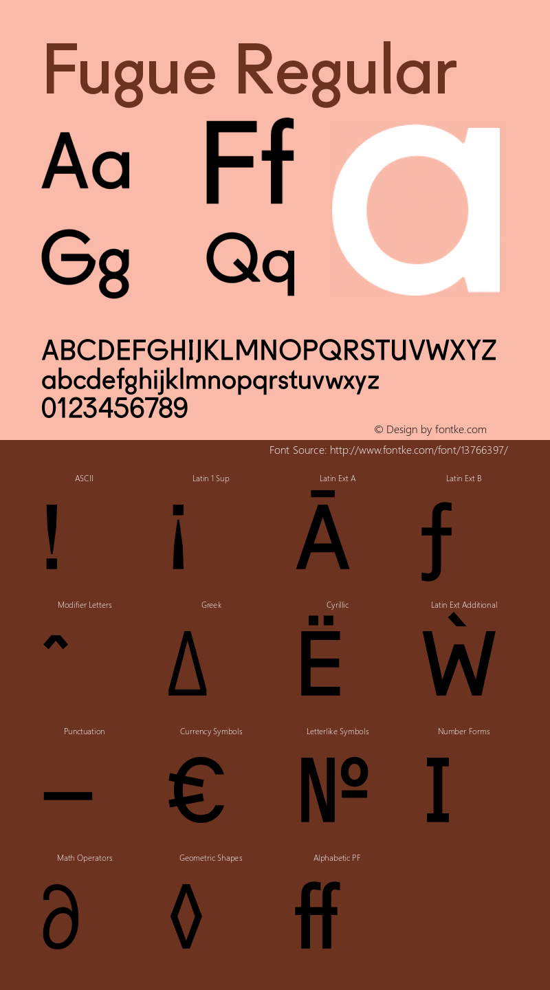 Fugue Regular Version 1.000 Font Sample