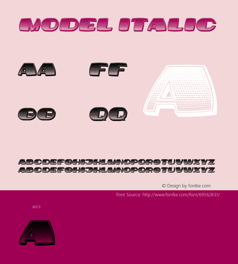 Model Italic Version 1.000 Font Sample