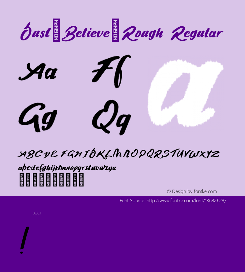 Just_Believe_Rough Regular Version 1.000 Font Sample